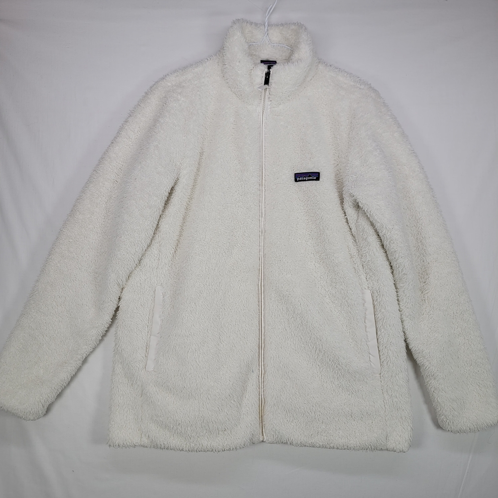 Patagonia Cream Fleece Zip Up Jacket Large